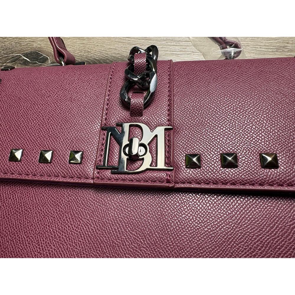 NWT Stunning Badgley Mischka Plum Vegan Leather Handbag - Picture 3 of 8